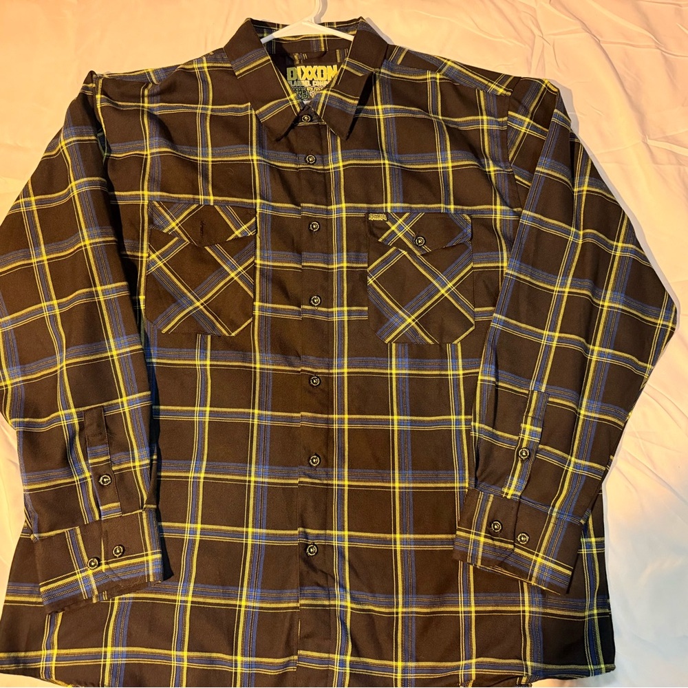 DIXXON Brown and Blue Plaid Men's Shirt